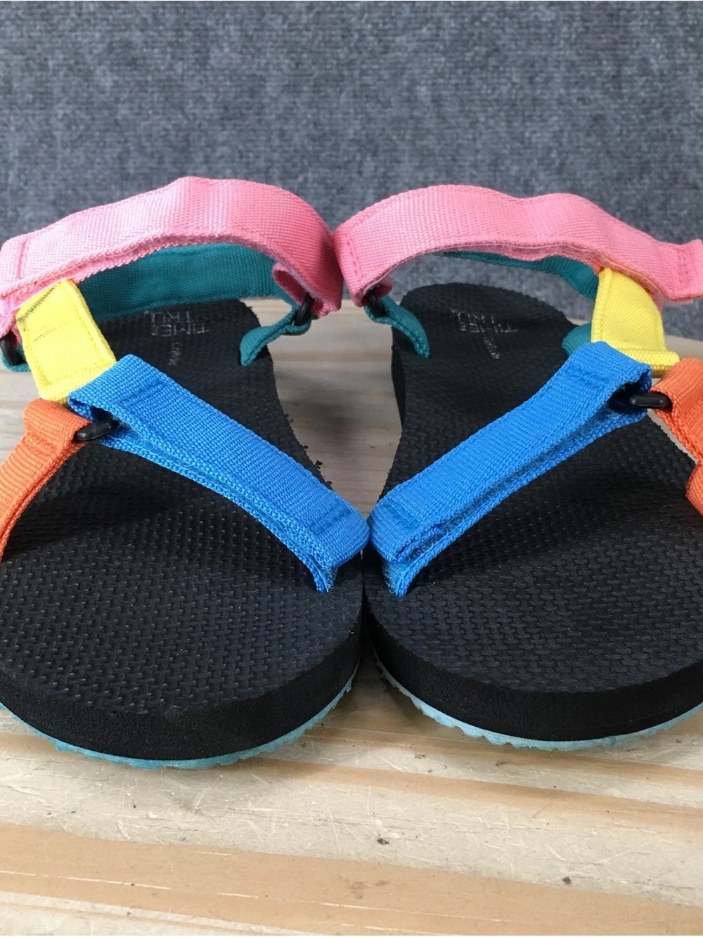 Time and Tru Colorblock Strappy Sandals - Pink, Blue, Yellow & Orange